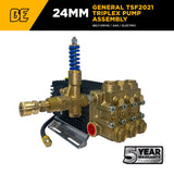 BE Power Equipment General Pump TSF2021 Triplex Pressure Washer Pump Assembly 8.5 GPM 4000 PSI with 24mm Belt Drive Shaft - 85.139.071B - view 2