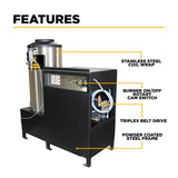 BE Power Equipment Hot Water Electric Pressure Washer 3000 PSI 5.0 GPM 10 HP Baldor Motor General Triplex Pump - 67HD-3