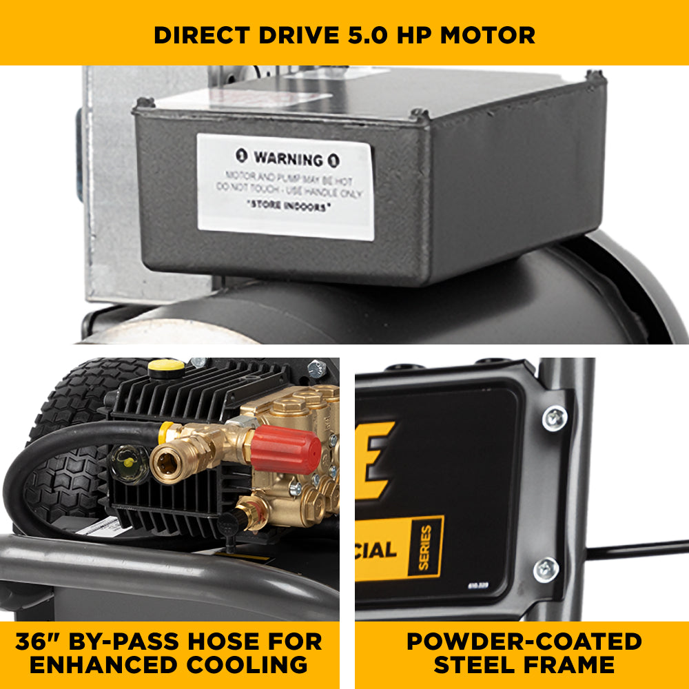 BE Power Equipment Electric Pressure Washer 2,000 PSI 3.5 GPM Cold Water 240V Single Phase with Baldor Motor and General Triplex Pump - B205EG - view 7