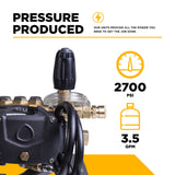 BE Power Equipment Electric Pressure Washer 2,700 PSI 3.5 GPM Three Phase with Baldor Motor and Centurion Triplex Pump - B2775E3AHE - view 4