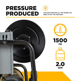 BE Power Equipment Electric Pressure Washer 1,500 PSI 2.0 GPM Wall Mount with Baldor Motor and Centurion Triplex Pump - X-1520FW1ARH - view 4