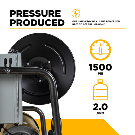 BE Power Equipment Electric Pressure Washer 1,500 PSI 2.0 GPM Wall Mount with Baldor Motor and Centurion Triplex Pump - X-1520FW1ARH - view 4