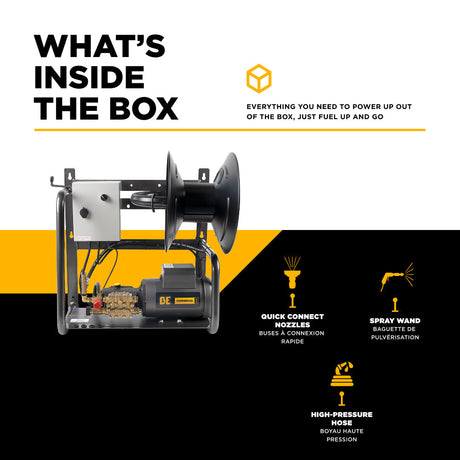 BE Power Equipment Electric Pressure Washer 1,500 PSI 2.0 GPM Wall Mount Hot Water Capable 120V with Baldor Motor and General Triplex Pump - X-1520FW1GENH - view 5