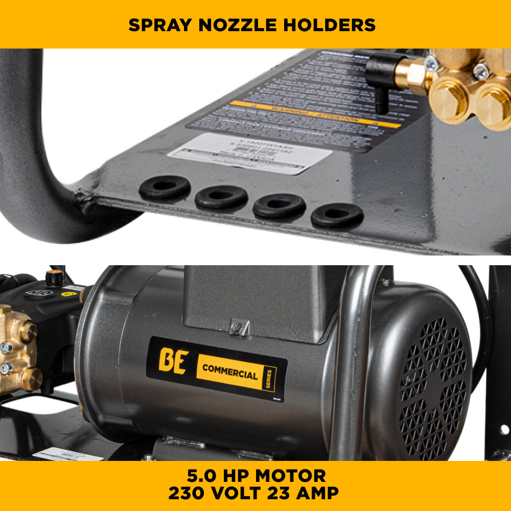 BE Power Equipment Electric Pressure Washer 2,000 PSI 4.0 GPM Wall Mount with Baldor Motor and Centurion Triplex Pump - X-2050FW1A - view 7