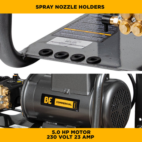BE Power Equipment Electric Pressure Washer 2,000 PSI 4.0 GPM Wall Mount with Baldor Motor and Centurion Triplex Pump - X-2050FW1A - view 7