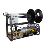 BE Power Equipment Electric Pressure Washer 2,000 PSI 3.8 GPM Wall Mount Hot Water Capable 230V with Baldor Motor and General Triplex Pump - X-2050FW1GENHT