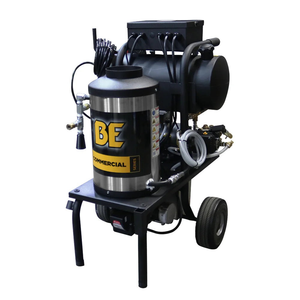 BE Power Equipment Hot Water Electric Pressure Washer 1000 PSI 2.0 GPM General T9051EBF Triplex Pump - 1250