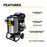 BE Power Equipment Hot Water Electric Pressure Washer 2300 PSI 4.0 GPM Comet Triplex Pump - 42-6