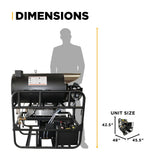 BE Power Equipment Hot Water Diesel Pressure Washer Skid 3500 PSI 8.0 GPM General Triplex Pump - 5835DG