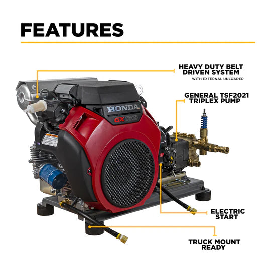 BE Power Equipment 4,000 PSI 8.2 GPM Cold Water Gas Pressure Washer - B4024HETBGS