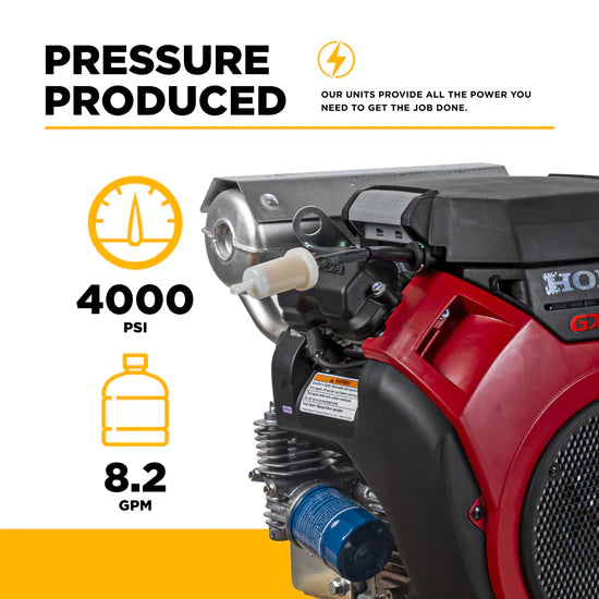 BE Power Equipment 4,000 PSI 8.2 GPM Cold Water Gas Pressure Washer - B4024HETBGS