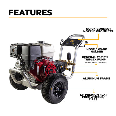 BE Power Equipment 4,200 PSI 4.2 GPM Cold Water Gas Pressure Washer - B4213HABGS