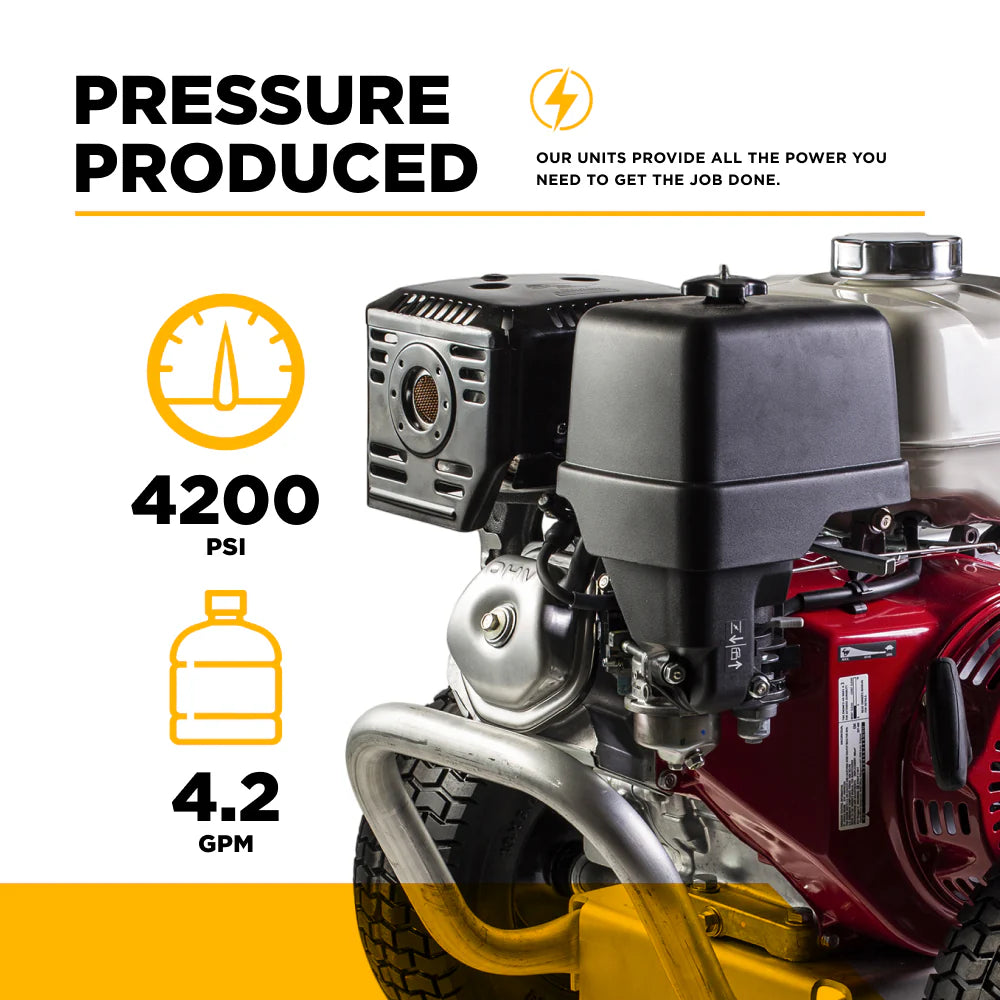 BE Power Equipment 4,200 PSI 4.2 GPM Cold Water Gas Pressure Washer - B4213HABGS