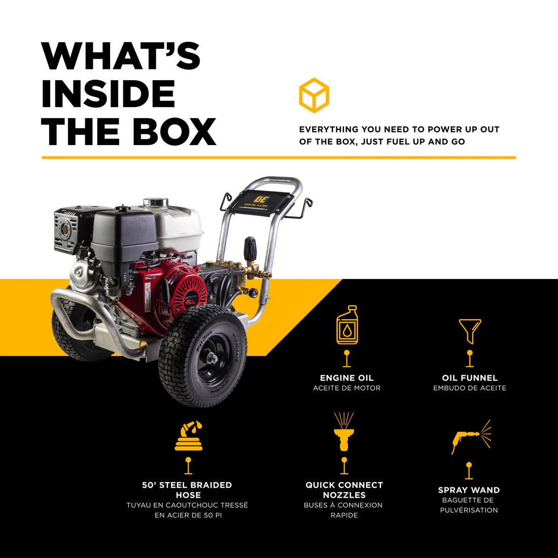 BE Power Equipment 4,200 PSI 4.2 GPM Cold Water Gas Pressure Washer - B4213HABGS