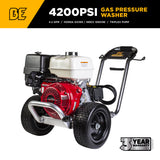BE Power Equipment Gas Pressure Washer 4,200 PSI 4.2 GPM Cold Water with Honda GX390 Engine and General Triplex Pump - B4213HAGS - view 2