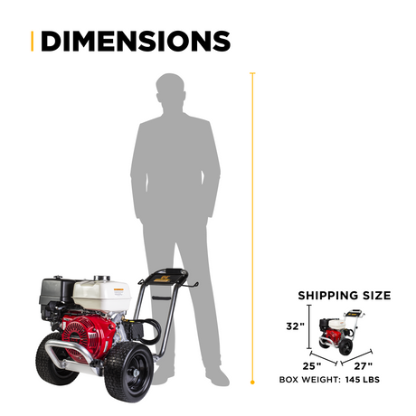 BE Power Equipment Gas Pressure Washer 4,200 PSI 4.2 GPM Cold Water with Honda GX390 Engine and General Triplex Pump - B4213HAGS - view 12