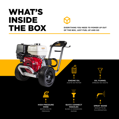 BE Power Equipment Gas Pressure Washer 4,200 PSI 4.2 GPM Cold Water with Honda GX390 Engine and General Triplex Pump - B4213HAGS - view 5