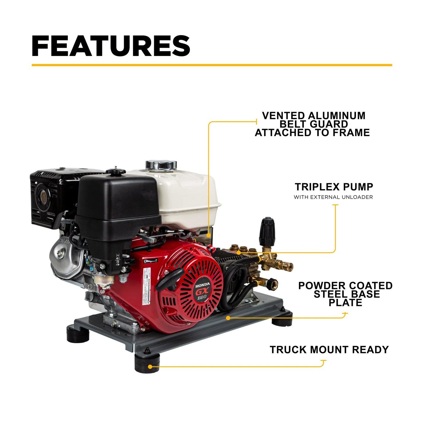 BE Power Equipment 4,200 PSI 4.2 GPM Cold Water Gas Pressure Washer - B4213HETBGS