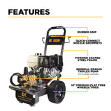 BE Power Equipment Gas Pressure Washer 4,200 PSI 4.2 GPM Cold Water with Honda GX390 Engine and General Triplex External Unloader Pump - B4213HGS - view 3