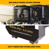 BE Power Equipment Gas Pressure Washer 4,200 PSI 4.2 GPM Cold Water with Honda GX390 Engine and General Triplex External Unloader Pump - B4213HGS - view 7