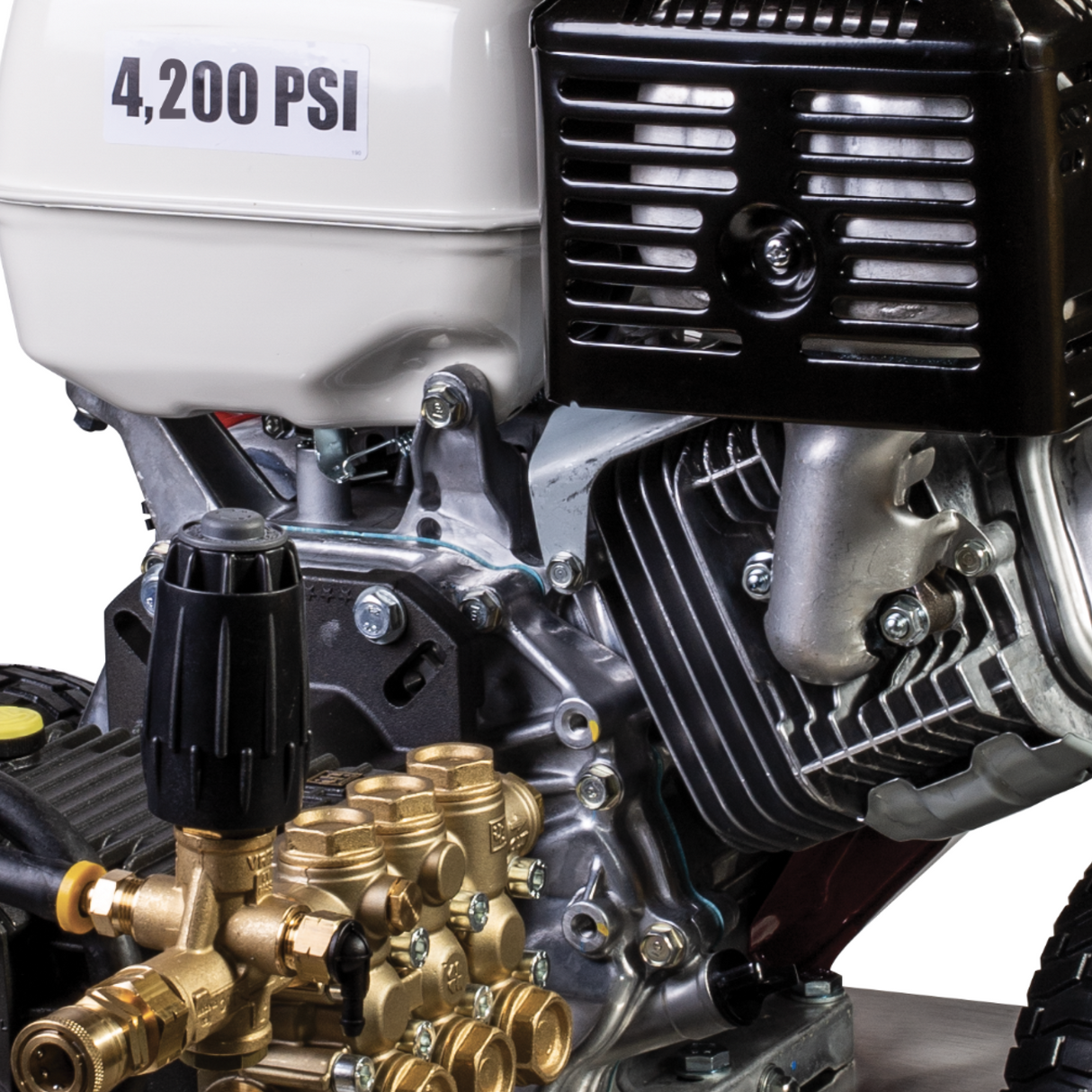 BE Power Equipment Gas Pressure Washer 4,200 PSI 4.2 GPM Cold Water with Honda GX390 Engine and General Triplex Pump on Stainless Steel Frame - B4213HSGS - view 6