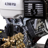BE Power Equipment Gas Pressure Washer 4,200 PSI 4.2 GPM Cold Water with Honda GX390 Engine and General Triplex Pump on Stainless Steel Frame - B4213HSGS - view 6