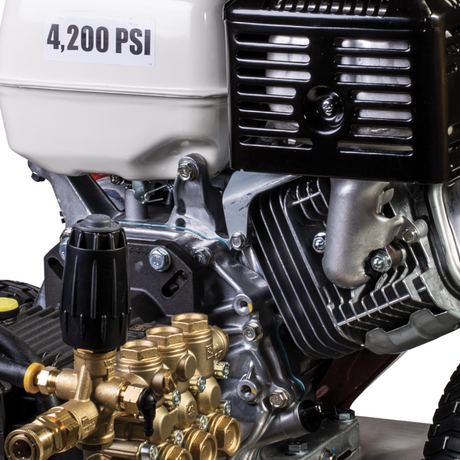 BE Power Equipment Gas Pressure Washer 4,200 PSI 4.2 GPM Cold Water with Honda GX390 Engine and General Triplex Pump on Stainless Steel Frame - B4213HSGS - view 6