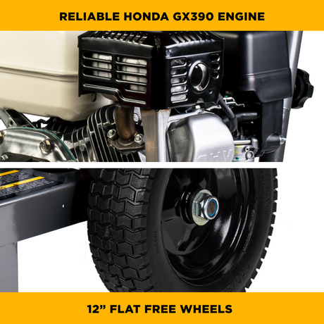 BE Power Equipment Gas Pressure Washer 4,200 PSI 4.2 GPM Cold Water with Honda GX390 Engine and General Triplex Pump on Stainless Steel Frame - B4213HSGS - view 7