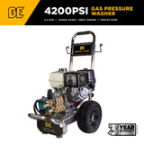 BE Power Equipment Gas Pressure Washer 4,200 PSI 4.2 GPM Cold Water with Honda GX390 Engine and CAT Triplex Pump - B4213HSJS - view 2