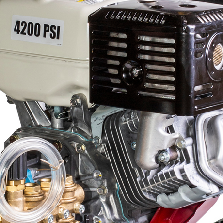 BE Power Equipment Gas Pressure Washer 4,200 PSI 4.2 GPM Cold Water with Honda GX390 Engine and CAT Triplex Pump on Stainless Steel Frame - B4213HSJ - view 6