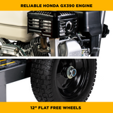 BE Power Equipment Gas Pressure Washer 4,200 PSI 4.2 GPM Cold Water with Honda GX390 Engine and CAT Triplex Pump on Stainless Steel Frame - B4213HSJ - view 7