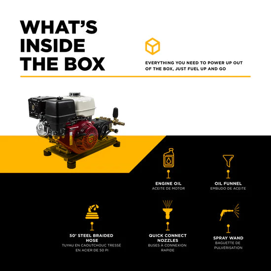 BE Power Equipment 4,200 PSI 4.2 GPM Truck Mount Cold Water Gas Pressure Washer - B4213HTBGS