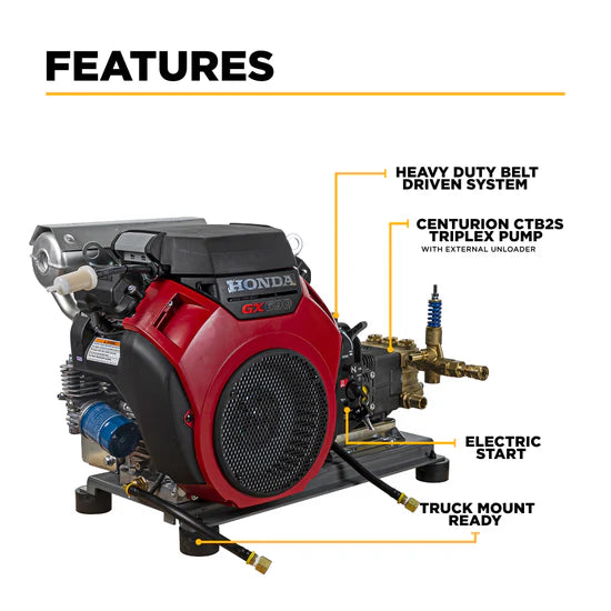 BE Power Equipment 4,200 PSI 8.5 GPM Cold Water Gas Pressure Washer - B4224HETBAS