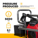 BE Power Equipment 5,000 PSI 5.0 GPM Cold Water Gas Pressure Washer - PE-5024HWEBCOM