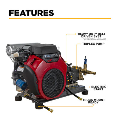 BE Power Equipment 5,000 PSI 5.0 GPM Cold Water Gas Pressure Washer - B5024HTBC