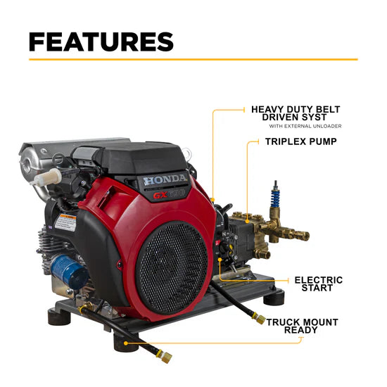 BE Power Equipment 5,000 PSI 5.0 GPM Cold Water Gas Pressure Washer - B5024HTBC