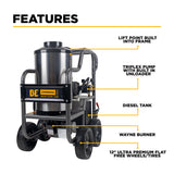BE Power Equipment Hot Water Pressure Washer 1,500 PSI 2.0 GPM 120V with TechTop Motor and CP Triplex Pump - HW152EA - view 3