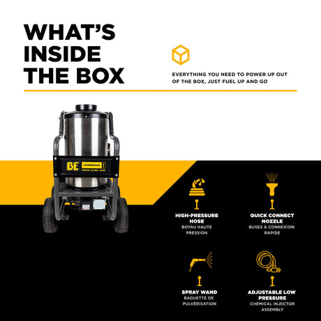 BE Power Equipment Hot Water Pressure Washer 1,500 PSI 2.0 GPM 120V with TechTop Motor and CP Triplex Pump - HW152EA - view 5