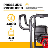 BE Power Equipment 4000 PSI Hot Water Pressure Washer 4.2 GPM Honda GX390 Engine Triplex Pump - HW4013HG