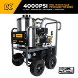 BE Power Equipment 4200 PSI Hot Water Pressure Washer 4.0 GPM Vanguard 400 Engine AR Triplex Pump - HW4214VA
