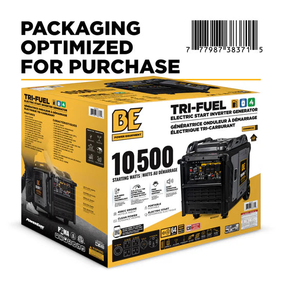 BE Power Equipment Tri-Fuel Digital Inverter Generator 10500W - BE10500IT