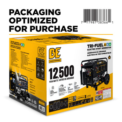BE Power Equipment Tri-Fuel Generator 12500W - BE12500T