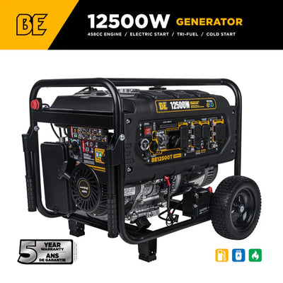 BE Power Equipment Tri-Fuel Generator 12500W - BE12500T