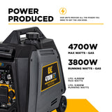 BE Power Equipment Dual Fuel Inverter Generator 4,700 Watt Gasoline and Propane with Electric Start and CO Shutdown - BE4700ID - view 3