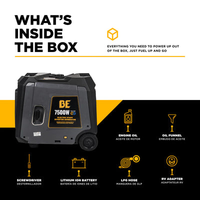 BE Power Equipment Dual-Fuel Digital Inverter Generator 7500W - BE7500ID