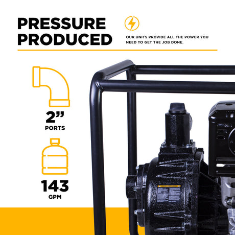 BE Power Equipment 2 Inch High-Pressure Water Pump with Honda GX390 Engine, 140 GPM and 143 PSI - HP-2013HR - view 4