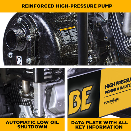 BE Power Equipment 2 Inch High-Pressure Water Pump with Honda GX390 Engine, 140 GPM and 143 PSI - HP-2013HR - view 7