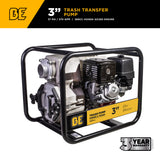 BE Power Equipment 3 Inch Trash Pump with Honda GX390 Engine, 370 GPM and 1 Inch Solids Handling - TP-3013HM - view 2