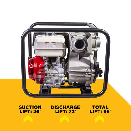 BE Power Equipment 3 Inch Trash Pump with Honda GX390 Engine, 370 GPM and 1 Inch Solids Handling - TP-3013HM - view 6