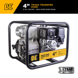 BE Power Equipment 4 Inch Trash Pump with Honda GX390 Engine, 580 GPM and 1 Inch Solids Handling - TP-4013HM - view 2